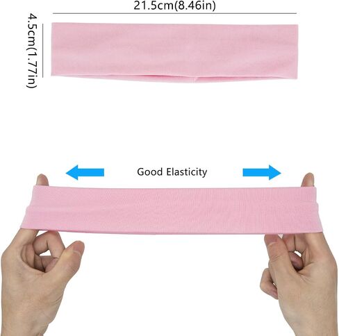 Non Slip Headbands for Women Elastic Hair Bands for Women Sweat Wicking Stretchy Headband Soft Cloth Fabric Sweat Headbands Yoga Running Sport D2-GTFD in Saudi Arabia