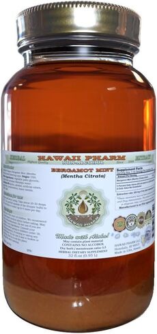 Bergamot Mint Alcohol-Free Liquid Extract, Bergamot Mint (Mentha Citrata) Dried Flowering Tops Glycerite Herbal Supplement 2 oz in Saudi Arabia