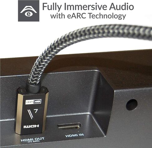 مكبر صوت JBL BAR-500 5.1 قناة ومضخم صوت مع MultiBeam وDolby Atmos مع كابل 3S-4KHD2-2.5M III Series 4K HDMI بطول 2.5 متر (2022) in Saudi Arabia