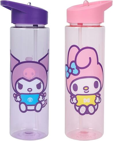 زجاجات مياه بلاستيكية ذات جدار واحد من Bioworld My Melody & Kuromi Phone Time سعة 24 أونصة in Kuwait