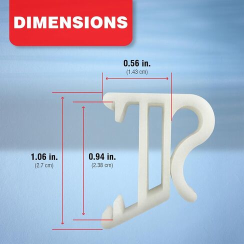 Amazing Drapery Hardware 1" Hidden Valance Clips with 9/16" Projection - UV Stable, for Horizontal Wood or Mini Blinds - 20 Pack in Kuwait