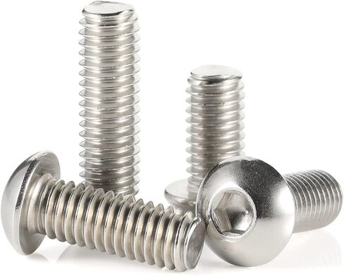 M3-0.5 x 6mm Button Head Socket Cap Screws, Allen Socket Drive, Stainless Steel 18-8, Bright Finish, Quantity 100 in Kuwait