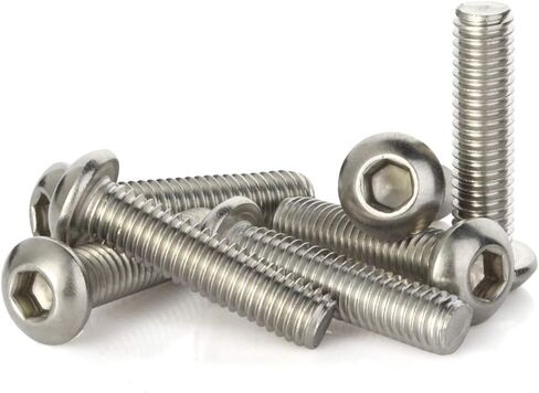 M3-0.5 x 6mm Button Head Socket Cap Screws, Allen Socket Drive, Stainless Steel 18-8, Bright Finish, Quantity 100 in Kuwait