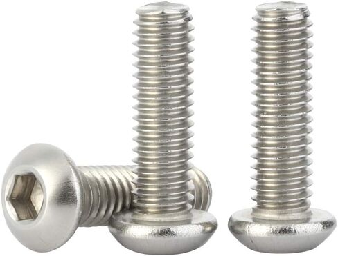 M3-0.5 x 6mm Button Head Socket Cap Screws, Allen Socket Drive, Stainless Steel 18-8, Bright Finish, Quantity 100 in Kuwait