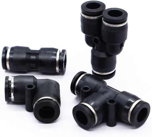 mxuteuk 12pcs 1/2 inch od Push to Connect Fittings Kit, Quick Release Pneumatic Connector Air Line Fittings, 3 y Spliters+3 Elbows+3 tee+3 Straight in Saudi Arabia