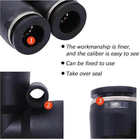 mxuteuk 12pcs 1/2 inch od Push to Connect Fittings Kit, Quick Release Pneumatic Connector Air Line Fittings, 3 y Spliters+3 Elbows+3 tee+3 Straight in Saudi Arabia
