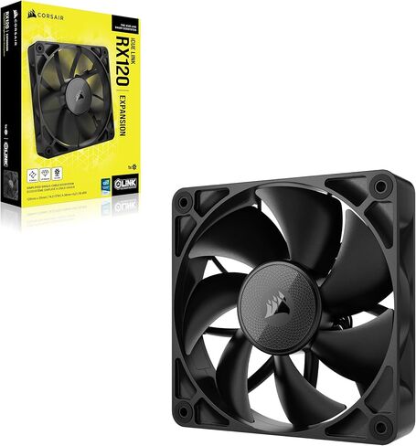 مراوح CORSAIR iCUE Link RX120 RGB 120 مم PWM مع محور نظام iCUE Link - محمل قبة مغناطيسي - حزمة ثلاثية - أسود in Kuwait