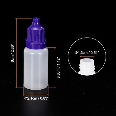 PATIKIL 10ml Liquid Dropper Bottle, 20 Pack PE Squeezable Dropping Eye Dropper Container with PP Cap for Home Travel, Purple in Saudi Arabia