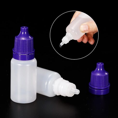 PATIKIL 10ml Liquid Dropper Bottle, 20 Pack PE Squeezable Dropping Eye Dropper Container with PP Cap for Home Travel, Purple in Saudi Arabia