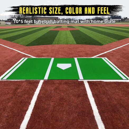 Baseball Batting Mat, Baseball Hitting Mat for Batting Cage, Antifade Batters Box Turf Mat Baseball 5mm Antislip Backing for Indoor & Outdoor in Saudi Arabia