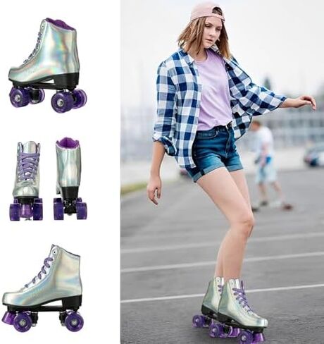 زلاجات دوارة جلدية من XUDREZ للجنسين، أحذية عالية الجودة بتصميم صف مزدوج، زلاجات دوارة كلاسيكية فاخرة للنساء والرجال in Kuwait