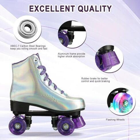 زلاجات دوارة جلدية من XUDREZ للجنسين، أحذية عالية الجودة بتصميم صف مزدوج، زلاجات دوارة كلاسيكية فاخرة للنساء والرجال in Kuwait