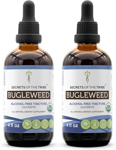 Bugleweed USDA Organic Tincture Alcohol-Free extract, High-potency Herbal Drops, Tincture made from Bugleweed (Ze Lan, Lycopus Virginicus) Dried Herb Respiratory System Health 4 oz in Saudi Arabia