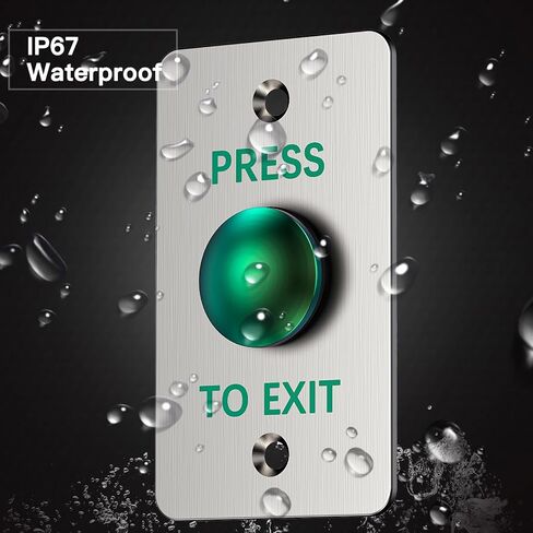Push to Exit Button，IP67 Waterproof Stainless Steel Door Bell Type Round Request to Exit Button ，Push to Exit NO COM Switch for Door Access Control in Saudi Arabia