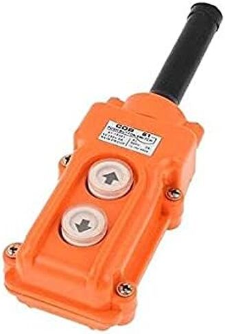 مفتاح زر الضغط للتحكم في قلادة الرافعة، مفتاح زر ضغط الرافعة بطريقتين، مفتاح قلادة الرافعة البرتقالية. 250 فولت، 5 أمبير، 500 فولت، 2 أمبير. in Kuwait