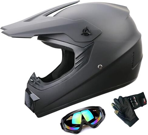 DOT Adult ATV MX Helmets, Four-Wheel Off-Road Motochross Helmets, Dirt Bike Helmets, Motorcycle&Powersports Helmets with Goggles Gloves in Kuwait
