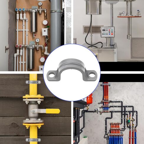 15 Pcs 1/2 Inch PVC Pipe Straps, 2 Holes Conduit Pipe Clamps Plastic Pipe Supports, Conduit Clamp Pipe Mounting Bracket Clips, Plastic Conduit Strap with Screws and Expansion Tube in Saudi Arabia