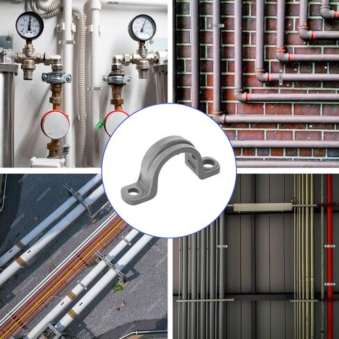 15 Pcs 1/2 Inch PVC Pipe Straps, 2 Holes Conduit Pipe Clamps Plastic Pipe Supports, Conduit Clamp Pipe Mounting Bracket Clips, Plastic Conduit Strap with Screws and Expansion Tube in Saudi Arabia