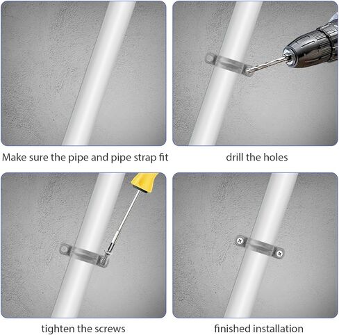 15 Pcs 1/2 Inch PVC Pipe Straps, 2 Holes Conduit Pipe Clamps Plastic Pipe Supports, Conduit Clamp Pipe Mounting Bracket Clips, Plastic Conduit Strap with Screws and Expansion Tube in Saudi Arabia