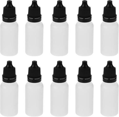 Othmro 0.5oz PE Lab Eye Plastic Dropper Bottles 20pcs, 15ml Squeezable Eye Liquid Dropper Thin Mouth Via of Liquid Sample Seal Storage Bottle with Childproof Black Cap in Saudi Arabia