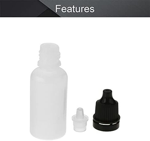 Othmro 0.5oz PE Lab Eye Plastic Dropper Bottles 20pcs, 15ml Squeezable Eye Liquid Dropper Thin Mouth Via of Liquid Sample Seal Storage Bottle with Childproof Black Cap in Saudi Arabia