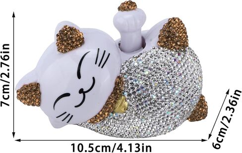 4.13×2.36×2.76in Solar Feng Shui Lucky Cat Rhinestone PVC Material Japanese Maneki Neko Waving Hand Fortune Cat for Car Interior Decoration Desktop Ornaments,Bring Good Luck Wealth (Pink) in Saudi Arabia