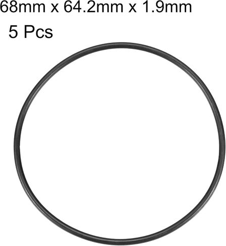 uxcell Nitrile Rubber O-Rings, 68mm OD 64.2mm ID 1.9mm Width, Metric Nitrile Rubber Sealing Gasket, Pack of 5 in Saudi Arabia