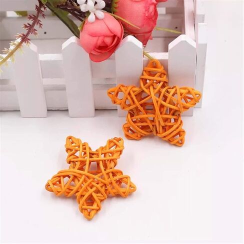 Natural Wicker Rattan Star Shaped Balls DIY Craft Vase Filler Hanging Balls Ornaments for Wedding Baby Shower Birthday Christmas Party Decorative (2.36 in, 12 Pcs) (White) in Saudi Arabia