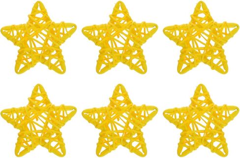 Natural Wicker Rattan Star Shaped Balls DIY Craft Vase Filler Hanging Balls Ornaments for Wedding Baby Shower Birthday Christmas Party Decorative (2.36 in, 12 Pcs) (White) in Saudi Arabia