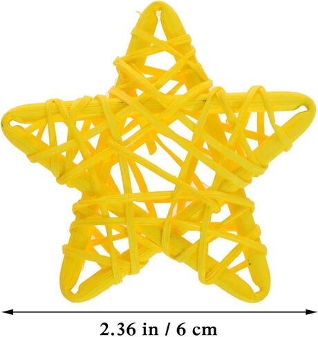 Natural Wicker Rattan Star Shaped Balls DIY Craft Vase Filler Hanging Balls Ornaments for Wedding Baby Shower Birthday Christmas Party Decorative (2.36 in, 12 Pcs) (White) in Saudi Arabia