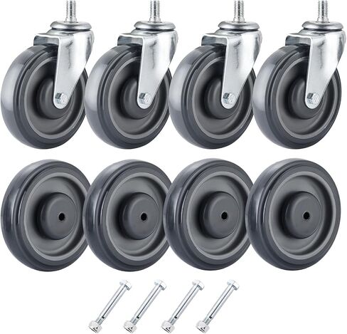 عجلة عربة التسوق مع قفل مزدوج، 8 عجلات مقاس 5 بوصات لعربة التسوق، عجلة عربة التسوق مزودة بمسامير مثالية لمتجر البيع بالتجزئة in Kuwait