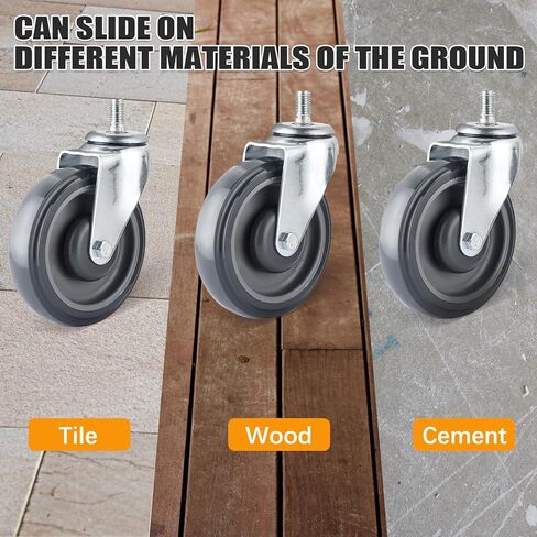 عجلة عربة التسوق مع قفل مزدوج، 8 عجلات مقاس 5 بوصات لعربة التسوق، عجلة عربة التسوق مزودة بمسامير مثالية لمتجر البيع بالتجزئة in Kuwait