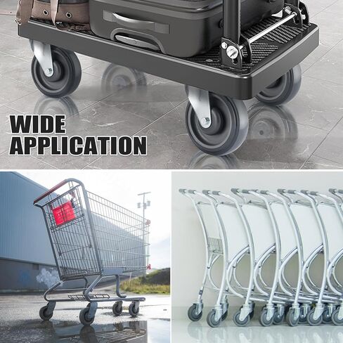 عجلة عربة التسوق مع قفل مزدوج، 8 عجلات مقاس 5 بوصات لعربة التسوق، عجلة عربة التسوق مزودة بمسامير مثالية لمتجر البيع بالتجزئة in Kuwait
