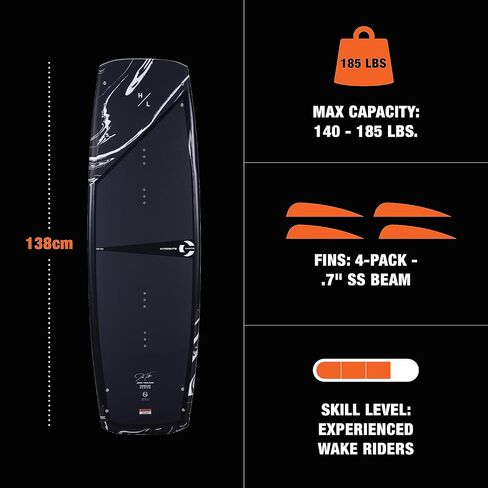 Hyperlite Cryptic Wakeboard + حزمة Wakeboard Remix Bindings - مثالية للراكبين المتوسطين إلى المتقدمين in Saudi Arabia