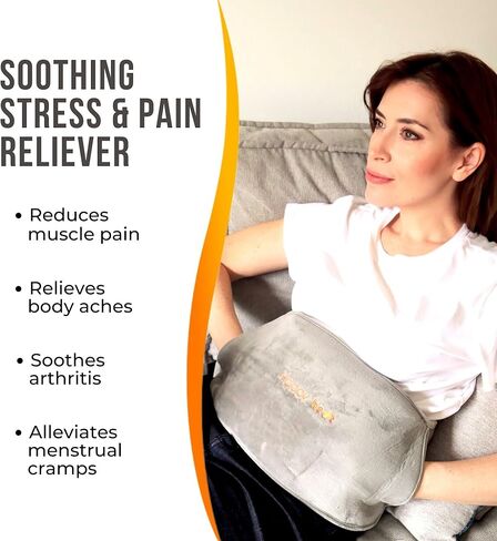 وسادة تدفئة لآلام الظهر، أداة تدفئة أسفل الظهر لتخفيف الآلام، حزام تسخين كهربائي محمول، حزمة ساخنة قابلة لإعادة الشحن للكتف - رمادي in Kuwait