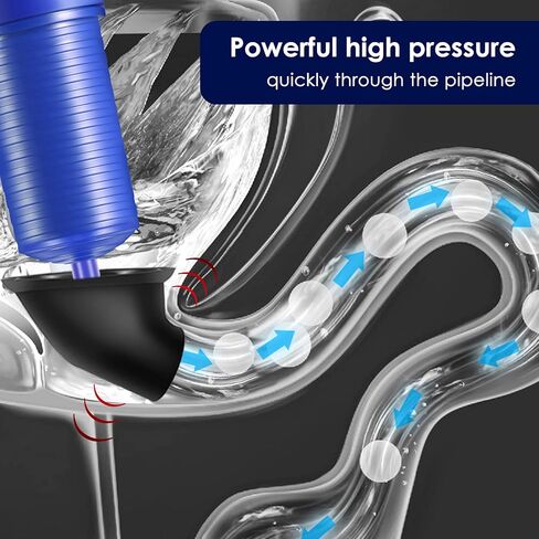 مكبس المرحاض، أداة إزالة انسداد الصرف مع 4 مصاصات مقاسات، مسدس ناسف لتصريف الهواء عالي الضغط، فتاحة منظف حوض الاستحمام، مكبس بالوعة للحمام والمطبخ وحوض الاستحمام وصرف أرضية المرحاض المسدودة in Kuwait