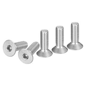 M6-1 x 10mm Flat Head Socket Cap Screws, 25 Pack 304 Stainless Steel Hex Socket Flat Head Screws, Full Thread, Countersunk Bolts