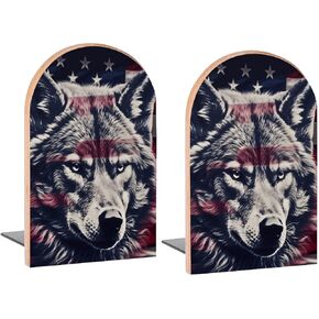 Painting Brown Bear Mountain Book Ends Decorative Wood Bookends for Shelves Kids Room Desk Home Office Book Stoppers for Magazines,Books, DVDs, 1 Pair/2 Pieces(5x3.1 in)