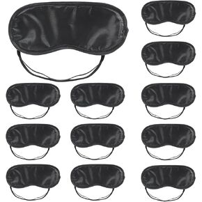 12 PCS Satin Games Sleep Mask Eye Mask Sleep Blindfold Men & Women Night Eyeshade Travel Nap Team Building Games(White)