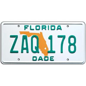 Miami Vice | ZAQ 178 | Metal Stamped License Plate