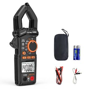 Clamp Meter 6000 Counts Amp Meter Auto-ranging dc Clamp Meter, Measures Current Voltage Capacitance Resistance (AC/DC Current)