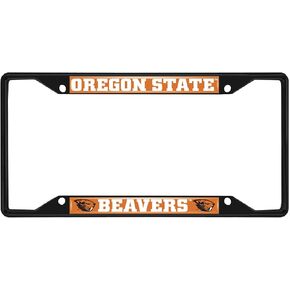 FANMATS 31277 Oregon State Beavers Metal License Plate Frame Black Finish