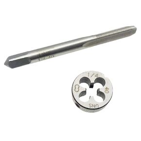 1/4"-32 UNEF Thread Tap & Die Set RH HSS 1/4-40 Tap Die Set Right Hand Machine 1/4-32 Thread Tap and Round Die 1/4-40 Thread Tool (1/4-32 Thread Tap & Die Set RH)