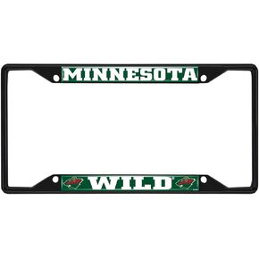FANMATS 31384 Minnesota Wild Metal License Plate Frame Black Finish