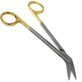 T/C Iris Gum Scissors Angled, with Tungsten Carbide Inserts 6.25" (15.9cm), Stainless Steel