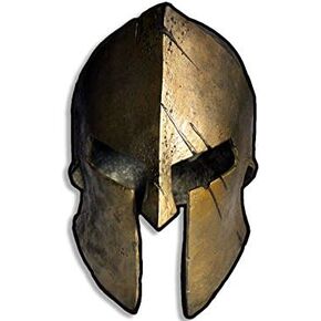 4-Pack Small Spartan Helmet Shaped Bronze Stickers (Vinyl Gun 2nd Amendment Decal for Cars, Trucks, Laptops, and Coolers 2 x 1 inch)