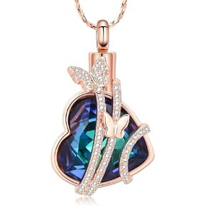 Imrsanl Cremation Jewelry for Ashes Butterfly Urn Necklace for Women Girls Keepsake Memoiral Ashes Necklace Pendent