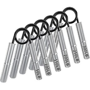 Grip Strength Trainer 6 Pack,50LB-300LB Metal Hand Grip Strengthener, Great Wrist & Forearm Hand Exerciser, Non-Slip Heavy-Duty Forearm Exerciser for Muscle Building and Hand Rehabilitation
