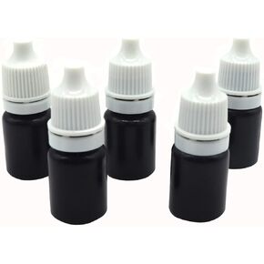 Snadulor 60 Pcs Light-proof black bottle liquid sub-bottle 10ml eye drops bottle drop bottle eye drop bottle(Blue Cap)