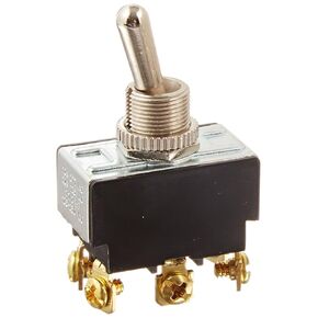 NSI 78270TS Toggle Switch, Maintained Contact and Multiple Pole, On-On Circuit Function, DPDT, Brass/Nickel Actuator, 20/10 amps at 125/250 VAC, Screws Connection